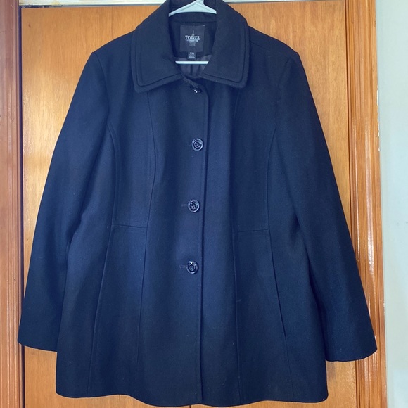 Tower by London Fog Women’s XXL wool blend pea coat - Picture 1 of 4